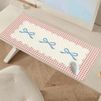 Washable Bow Shaped Mouse Pad Large Bow Desk Mat Bow Keyboard Pad  Computer Desk 30*60cm raudona