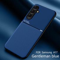 For Samsung Galaxy A57 A37 A07 A17 A26 A06 A36 A56 A16 A35 A55 Case Leather Texture Magnetic Holder Phoen Case Cover Galaxy A37 mėlyna