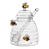 Unikalus medaus puodas Kūginis stiklainis Didelė medaus butelis Dekoratyvinis bičių stiklainis Biuras glass