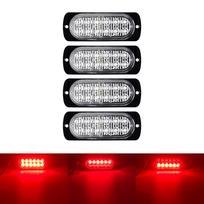 Catland Strobe Light LED Strobe Warning Light Red Ultra Thin Side Marker Marker Grille raudona
