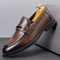 2024 Spring/Summer Men's Formal Business Leisure Office Leather Shoes Retro Men's British Style Comfortable Soft Sole Loafers 38 ruda