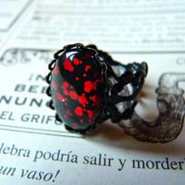 New Gothic Blood Cameo Rings For Women Girls Fashion Witchcraft Jewelry Accessories Gift Mystery Venom Vampire Adjustable Ring resizable