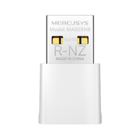 Belaidis adapteris Mercusys MA60XNB AX900 Wi-Fi 6 Bluetooth USB Nano