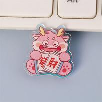 Flying Dragon Laser Acrylic Brooch Green Dragon Year Badge Pins Green Dragon Brooch  Badge Gift no.10