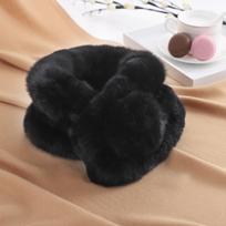 Luxury Fashion Women Winter Real Rex Rabbit Fur Scarf juoda