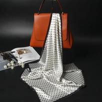 Top Selling Women's Custom Logo 100% Printing Satin Silk Scarves Silk Scarf Tie Bag Handle