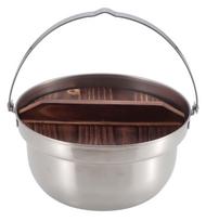 CAPTAIN STAG Outdoor Pot Camping Bonfire Pot with Wooden Lid 2.7L sidabras