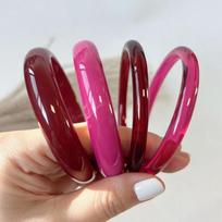 3/4 Pcs Multicolor Thin Resin Bracelet Set Marble Pattern Cuff Bracelet Set New Round Bangles  Women Style C