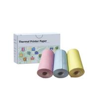 Colorful Thermal Paper for Phomemo M02/M02 Pro/M02S/M03 Pocket Printer, Black on Yellow/Blue/Pink, Non-adhesive, 53mm x 6.5m, Diameter 30mm aureolinas