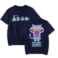 Derpy Tiger Kpop Demon Hunters Shirt for Women Summer Tops Anime K-Pop Demon Hunters T-shirt Harajuku O-neck Casual Shirt Gift S