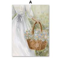 Retro gėlių vaza elnias lelija galerija spalvingi plakatai ir spaudiniai sienos menas drobė aliejinė tapyba sieniniai paveikslai svetainės dekoravimui 21x30cm No Framed