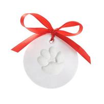 2 Pcs Dog/Cat Paw Print Kit DIY Pet Paw Print Hanging Ornament with Customization Tools And Display Stand Clay Pawprint Keepsake Kit mėlyna