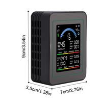 10 in 1 Air Quality Monitor, Color LCD Screen Indoor PM0.3 PM2.5 PM10 CO CO2 HCHO TVOC Temp Humidity Detector Fit for MT13W Black WiFi Version