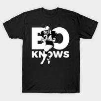 Men Black Print T-shirt Bo-Jackson No-Cut Transfer Paper Print Cotton Tshirt L juoda
