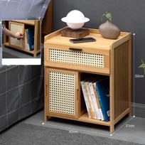 Drawer Nightstand Bedside Table Bedroom Nightstand with 1/3 Drawer Retro Style Home Storage Cabinet Bedroom Furniture Nightstand