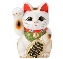 Balta su dešine letena, kviečianti Tokoname Maneki-neko (kviečiantis katinas) Nr. 6, pinigai, prekė. balta