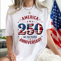 Amerika 250 Mes, žmonės, JAV 250-ojo jubiliejaus marškinėliai, 250 laisvės metų marškinėliai M