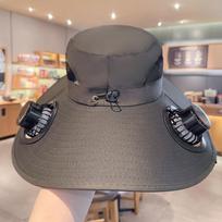 Rechargeable Solar Fan Hat - Adjustable Wide Brim (60cm) Fishing Cap with Dual Cooling Fans & UV Protection Outdoor Bucket Hat juoda