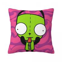 Happy Gir Invaders Zims Throw Pillow Cover Polyester Throw Pillow Creative Pillowcase Peach skin 18*18(CM)-1Pcs