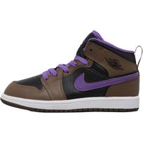 Jordan Air Jordan 1 Slip Resistant Abrasion Resistant Mid top Children's Basketball Shoes Brown Black Purple Kids' DQ8424-215 28