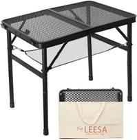 Camping Heat Water Easy Low 25kg Load Heat Height Storage Bag Black Table, Outdoor, Mesh, & Resistant, Foldable, Assembly, Lightweight, Compact, juoda