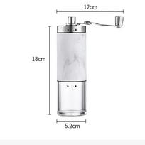 1Pcs Marble Texture Home Portable Manual Coffee Grinder Hand Coffee Mill with Ceramic Burrs Settings Portable Hand Crank Tools balta