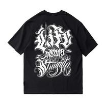 West Coast T-shirt Double-headed Swallow Los Angeles Street Rock Loose Hip-hop Round Neck Casual Short-sleeved Men's Clothing S smėlis