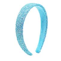 Glitter Headbands for Girls Princess Sparkly Wide Headband Kids Cute Alice Head Band for Children Thick Sparkle Bling Child Hair blue