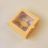 Paper Cupcake Boxes (5pcs) – Window Visible Four Grid Containers, Candy Treat Dessert Boxes for Wedding & Birthday 5pcs-4 grids