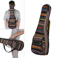 Specialus nacionalinio stiliaus 23 Ukulele Ukulele Uke krepšys Kuprinės dėklas 6mm medvilnės pamušalas Patvarus Spalvingas su reguliuojamu gray