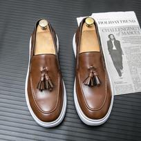 Men Business Fringed Shoes Men Casual One-foot Lightweight Breathable Fashionable Brand Shoes Travel Shoes Sizes 38-44 Men Shoes 38 ruda