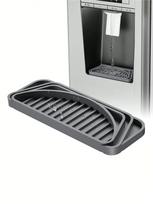 1Pc Refrigerator Drip Tray Absorbent Drip Tray Refrigerator Accessories Silicone Water Catcher Tray for Fridges Scalable pilka spalva