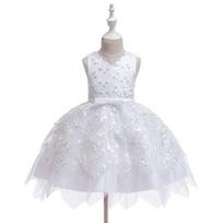 New Baby Girls' Birthday Princess Dress Tutu Dress for Toddler Girls, Kindergarten Dresses 80cm balta