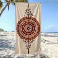 1PC Bohemian Mandala Beach Towel Polyester Quick Dry Travel Towel Unisex Lightweight Soft for Swimming Camping Surfing Beach Ess W30*H60(CM)