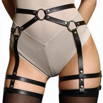 Women Adjustable Body Harness Pu Leather Street Style Harness Belts Suitable For Holiday Parties And Casual Out gray