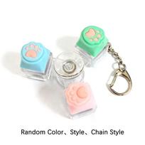 Cute Cat Paw Fidget Clicker Spinner Toy with LED Light Glowing Keyboard Button Stress Relief Anti-Anxiety Portable Keychain Gift