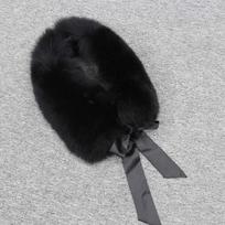 Women Winter Fur Scarf Collar Fashion Design Real Fox Fur Collar With Ribbon juoda