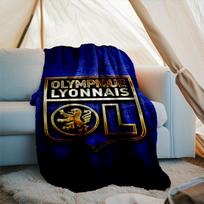 1PC Lyon Football Crest Printed Soft Flannel Blanket Throw for Adult Bedroom Living Room Sofa Camping Travel Fan gifts Christmas Gifts 75x90cm