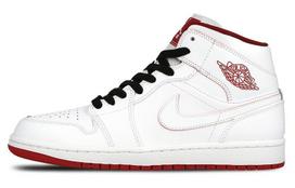 Jordan 1 Retro Mid White Gym Red Black 554724-103 44.5