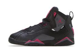 Jordan True Flight High top Children's Basketball Shoes Black Pink Children Aged 3 7 Years Old 342775-009 33.5