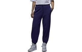 Jordan Flight Solid Color Lace Up Casual Fleece Lined Elastic Cuff Knitted Sweatpants Women's Purple FB5114-502 S