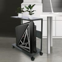 Mobile Computer Tower Stand on Lockable Wheels, 2-Tier Rolling Holder with 44lbs Capacity per Shelf, Under Desk Organizer for PC juoda