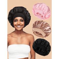1Pcs Bonnet For Sleeping, Satin Hair Bonnets, Soft Elastic Band Silk Sleep Cap, Silk Hair Wrap For Curly Hair juoda