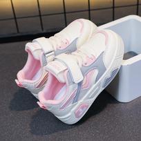 Kids Color Block Velcro Strap Casual Sneakers 26 rožinė