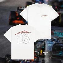 Nauja!! Charles Leclerc F1 Atostogų Parašo Marškinėliai Atnaujintas Visų Dydžių XXL black