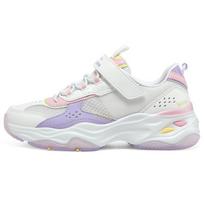 Skechers Comfortable Versatile Fashion Velcro Breathable Kids Casual Shoes Kids sneaker White Purple 319005L-WMLT 30