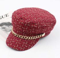 2024032703 Golden Chain Girl Beret Polyester/Cotton raudona