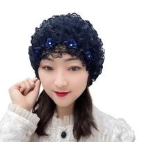 Muslim Fashion Lace Solid Color Hijab Turban Bonnet Long Tail Head Wraps Soft Elastic Breathable Eco-Friendly Chemo Cap for Free size juoda