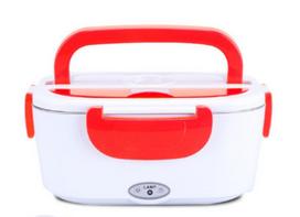 220V Electric Lunch Box Portable Heated Container Heater Home Office Plastic Box Bento Table Valve for Adults | Breakfast Boxes (Red)