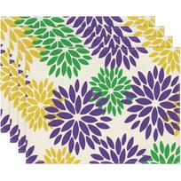 Contemporary Geode Design Placemat Dark Tone Elegant Pattern Decorative Table Setting Mat 4pcs